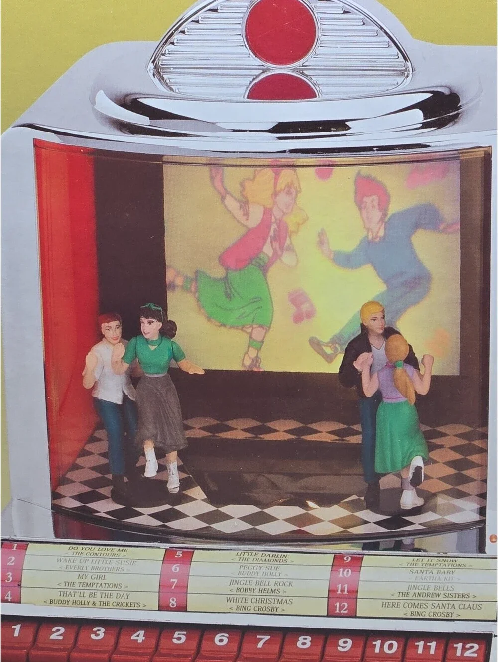 Mr Christmas Gold Label Jukebox Rock Animated Musical Holiday Decor 12 Songs Vtg